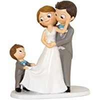 Mopec Figura Pastel de boda Novios E Hijo- Poliresina- Gris- 8-6 x 18-8 x 21-4 cm